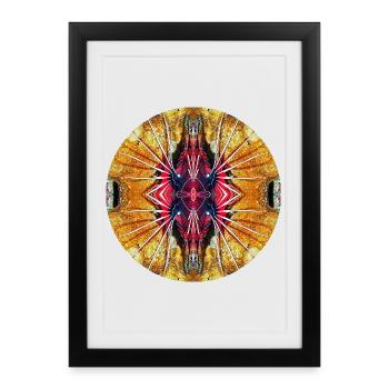 Nature Mandala Sous-marin, Poisson-lion - Affiche encadrée (27 × 37 cm) - noir - Devant