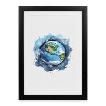 Terre - Affiche encadrée (27 × 37 cm) - noir - Devant