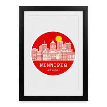 Cercle d’horizon de la ville de Winnipeg - Affiche encadrée (27 × 37 cm) - noir - Devant