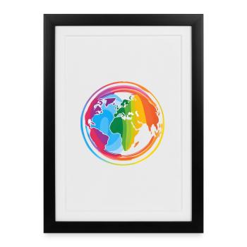 Rainbow Earth - Framed poster (27 × 37 cm) - black - Front
