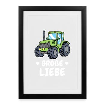 Commercial Vehicle Tractor Farmer Statement Tractor Field - Framed poster (27 × 37 cm) - black - Front