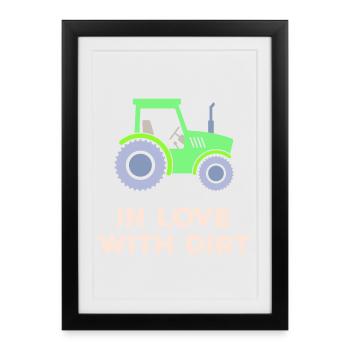 Bauer Tractor Agricultural Machinery Statement Vehicle - Framed poster (27 × 37 cm) - black - Front