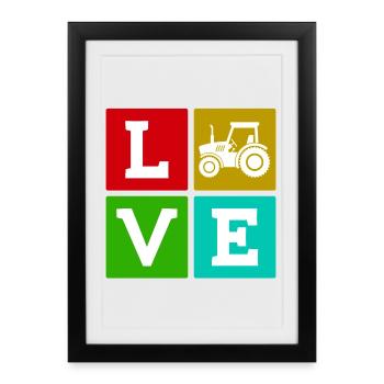 Tractor Country Life Saying Agriculteur de véhicules utilitaires - Affiche encadrée (27 × 37 cm) - noir - Devant