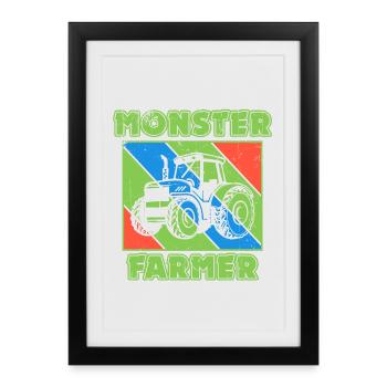 Tracteur de déclaration de véhicule agricole - Affiche encadrée (27 × 37 cm) - noir - Devant