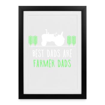 Déclaration de l’agriculteur Tracteur de véhicule à moteur Agriculteur biologique - Affiche encadrée (27 × 37 cm) - noir - Devant