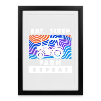 Déclaration du tracteur Agriculteur Agriculture Ferme - Affiche encadrée (27 × 37 cm) - noir - Devant