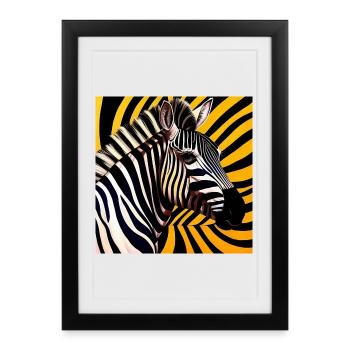Zebra - Framed poster (27 × 37 cm) - black - Front