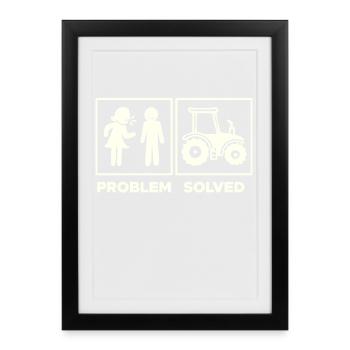 Déclaration du tracteur Véhicules utilitaires Agriculture de véhicules - Affiche encadrée (27 × 37 cm) - noir - Devant