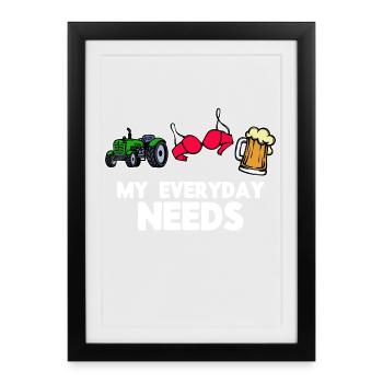 Tracteur Véhicule Déclaration de l’agriculteur Ferme sur le terrain - Affiche encadrée (27 × 37 cm) - noir - Devant