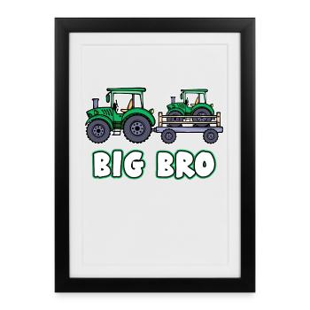 Producteur biologique Tracteur Déclaration de l’agriculteur Champ de véhicule - Affiche encadrée (27 × 37 cm) - noir - Devant