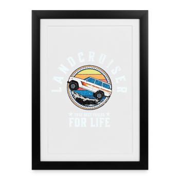 Landcruiser Retro Life - Affiche encadrée (27 × 37 cm) - noir - Devant
