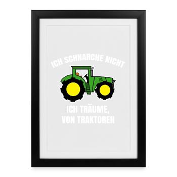 Landmaschinen Fahrzeug Statement Bauernhof Traktor - Gerahmtes Poster (27 × 37 cm) - Schwarz - Vorne