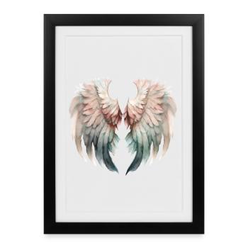 Ailes Pastel Envolée Douce - Affiche encadrée (27 × 37 cm) - noir - Devant