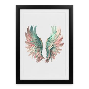 Ailes pastel éthérées - Affiche encadrée (27 × 37 cm) - noir - Devant
