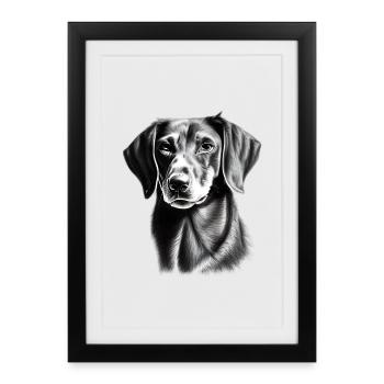 Shorthair Dachshund Dachshund Dachshund - Framed poster (27 × 37 cm) - black - Front