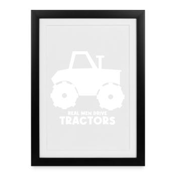 Country Air Statement Tractor Farm Motor Vehicle - Framed poster (27 × 37 cm) - black - Front