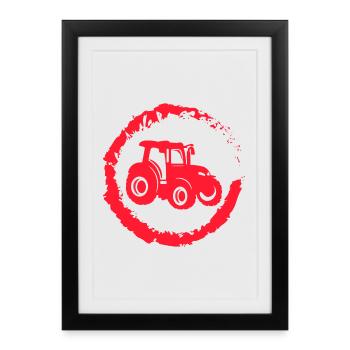 Véhicule à moteur Pays Aérodrome Farm Tractor - Affiche encadrée (27 × 37 cm) - noir - Devant