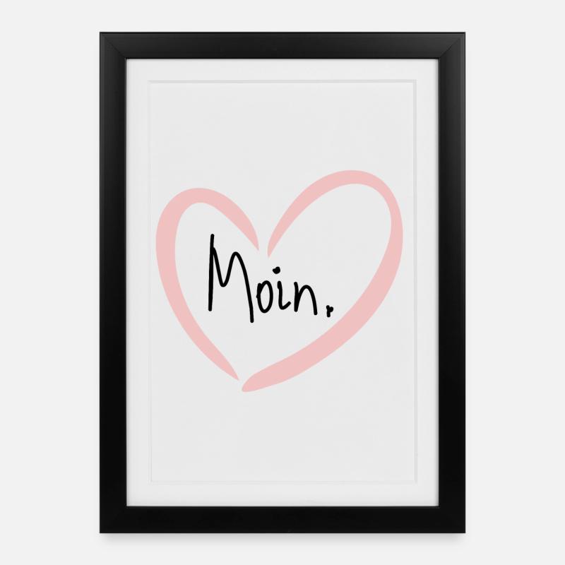 Moin - Gerahmtes Poster (27 × 37 cm) - Schwarz