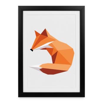 fuchs ORGAMI style - Framed poster (27 × 37 cm) - black - Front