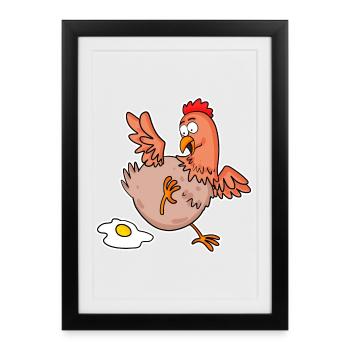 Funny Chicken - Farmer Farmers Chicken Chickens - Framed poster (27 × 37 cm) - black - Front
