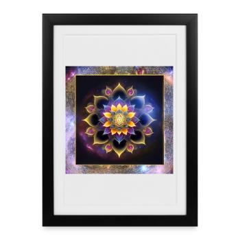 Fleur de lotus de mandala - Affiche encadrée (27 × 37 cm) - noir - Devant
