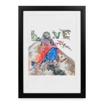 AIMEZ LA NATURE - Affiche encadrée (27 × 37 cm) - noir - Devant