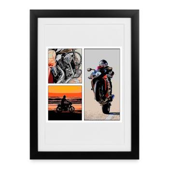 Le plaisir de la moto - Affiche encadrée (27 × 37 cm) - noir - Devant