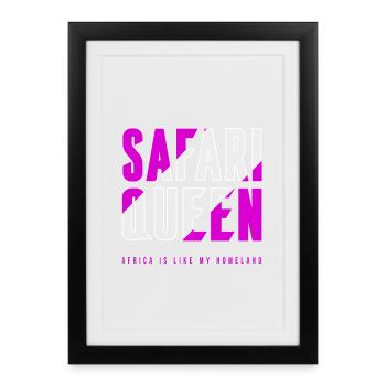 Safari Queen - Affiche encadrée (27 × 37 cm) - noir - Devant