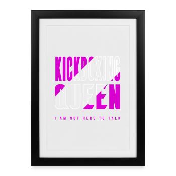 Reine du kickboxing - Affiche encadrée (27 × 37 cm) - noir - Devant