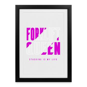 Forklift queen - Framed poster (27 × 37 cm) - black - Front