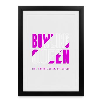 Bowling Queen - Framed poster (27 × 37 cm) - black - Front