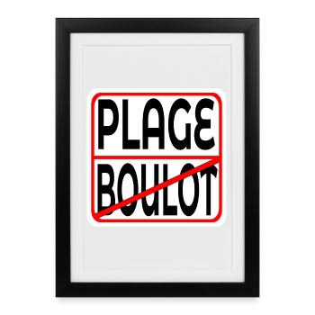 Début des vacances BOULOT PLAGE - Affiche encadrée (27 × 37 cm) - noir - Devant