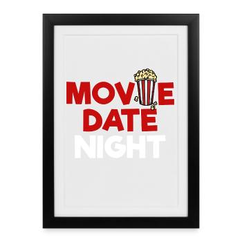 Popcorn Statement Movies Cinema Night Streaming - Framed poster (27 × 37 cm) - black - Front