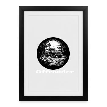 Off-roader white - Framed poster (27 × 37 cm) - black - Front