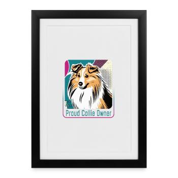 Fier propriétaire de Collie - Affiche encadrée (27 × 37 cm) - noir - Devant
