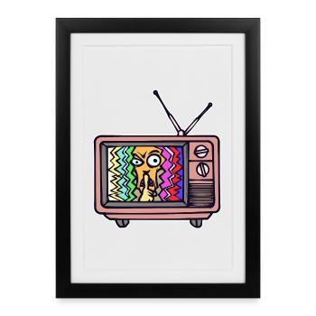 TV Night Streaming Theater Movies Television - Framed poster (27 × 37 cm) - black - Front