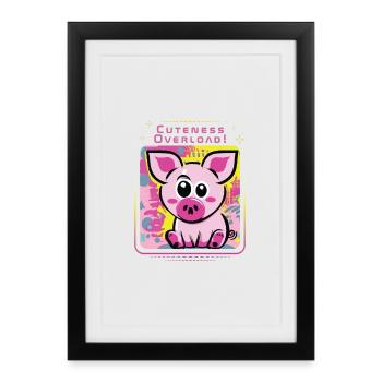 Free-spirited mud pig - Framed poster (27 × 37 cm) - black - Front