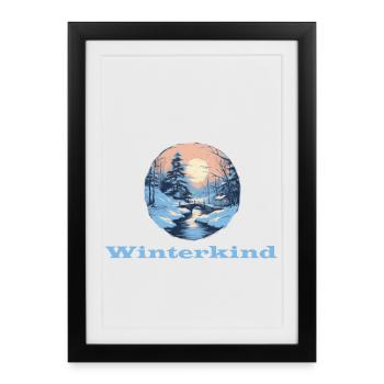 Enfant d’hiver - Affiche encadrée (27 × 37 cm) - noir - Devant