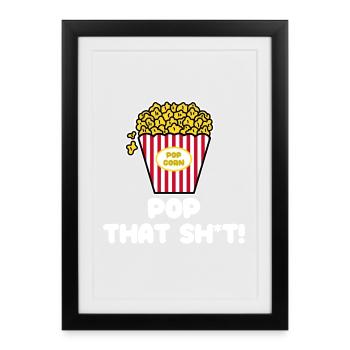 Films, Théâtre, Popcorn, Dvd, Abend, Streaming, Kino - Affiche encadrée (27 × 37 cm) - noir - Devant