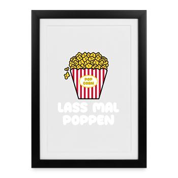 Films Déclaration Films Soirée cinéma Soirée cinéma Popcorn - Affiche encadrée (27 × 37 cm) - noir - Devant