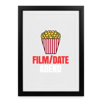 Films Films Popcorn Binge Watching Déclaration Cinéma - Affiche encadrée (27 × 37 cm) - noir - Devant