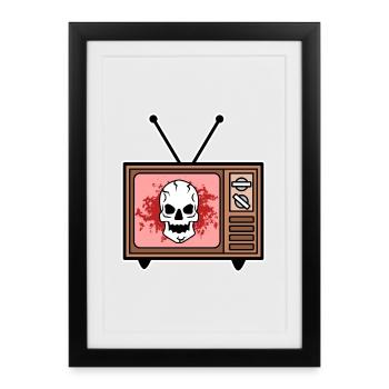 TV Night Movies Television Cineast Cinema Movies - Framed poster (27 × 37 cm) - black - Front