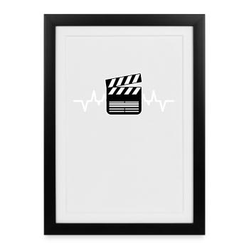 Streaming, Binge, Regarder des films, Soirée cinéma, Cinéma - Affiche encadrée (27 × 37 cm) - noir - Devant