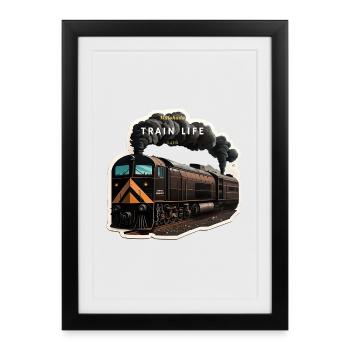 Train Life : Le train de l'aventure - Affiche encadrée (27 × 37 cm) - noir - Devant