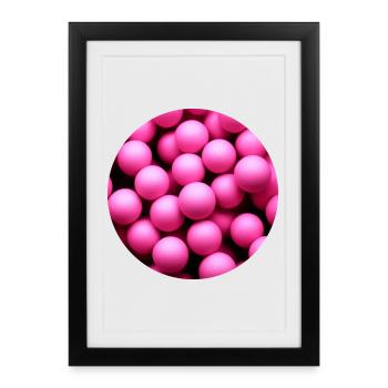 boules rondes - Affiche encadrée (27 × 37 cm) - noir - Devant