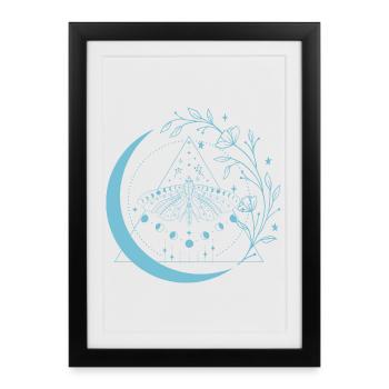 Fleurs de lune de mite - Affiche encadrée (27 × 37 cm) - noir - Devant