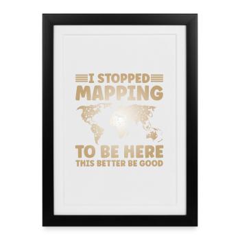 Conception cartographique - Affiche encadrée (27 × 37 cm) - noir - Devant
