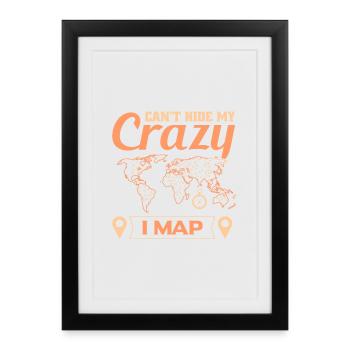 Conception cartographique - Affiche encadrée (27 × 37 cm) - noir - Devant