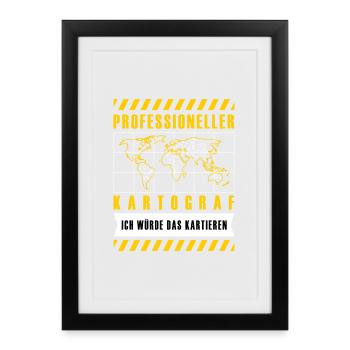 Conception cartographique - Affiche encadrée (27 × 37 cm) - noir - Devant