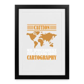 Conception cartographique - Affiche encadrée (27 × 37 cm) - noir - Devant